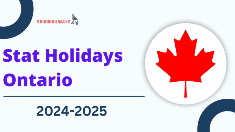 Stat Holidays Ontario 2024 -2025 Statutory Holidays List for the State